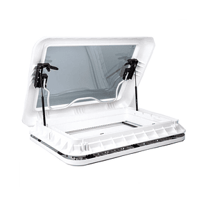 Claraboya 700x500mm tapa térmica, luz LED, cortina y malla mosquitera deslizables