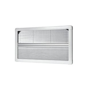 Marco aluminio 600x450mm interior de ventana con blackout y malla mosquitera