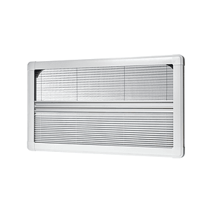 Marco aluminio 900x500mm interior de ventana con blackout y malla mosquitera