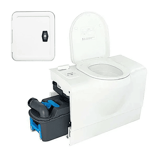 Baño Cassette tipo banca con descarga eléctrica salida izquierda 20 litros