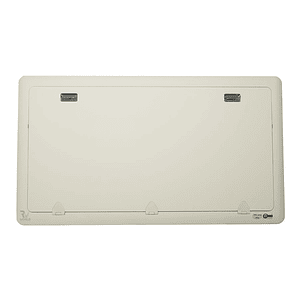 Mesa exterior lateral blanca con luz led para casa rodante y motorhome