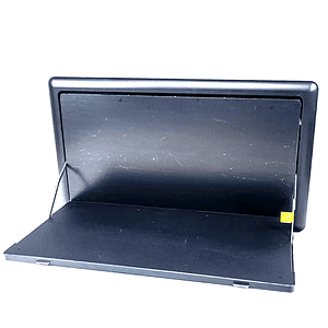 Mesa exterior lateral negra con luz led para casa rodante y motorhome