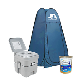 Conjunto Baño portátil + Carpa + Sanipak