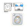 Baño químico portátil 20 litros con medidor de llenado