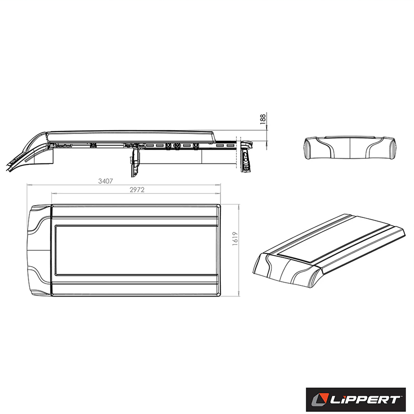 Techo pop-up levadizo Lippert Vela para Ducato, Boxer, Jumper H2 5