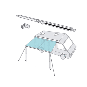 Tensor central anti flameo para toldo lateral 