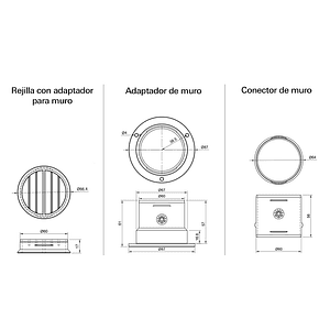 Kit de salida a muro para tubo de calefacción 60mm