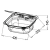 Lavaplatos rectangular para casa rodante camper y motorhome de acero inoxidable