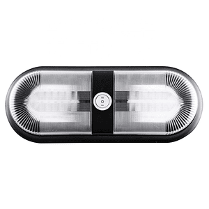 Foco LED 12/24V doble con interruptor negro