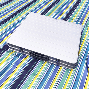 Mesa aluminio plegable Awnlux con altura regulable y 4 asientos