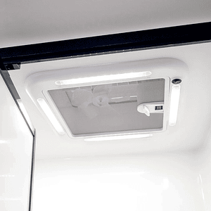 Claraboya 280x280mm con extractor, ventilador y luz led