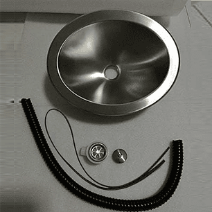 Lavatorio o lavacopas ovalado de acero inoxidable para mini camper, casa rodante, motorhome