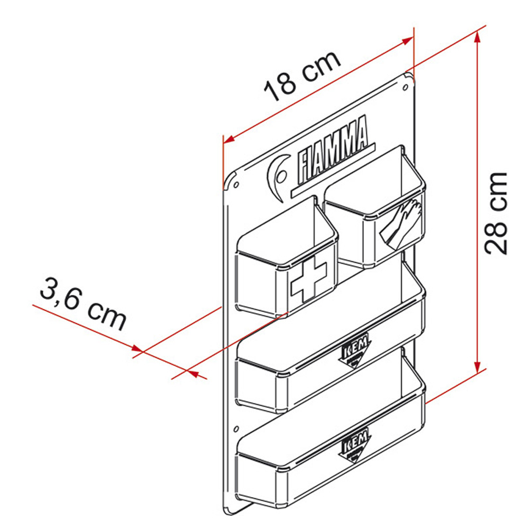 Organizador para puerta baño cassette Fiamma Kassett 3
