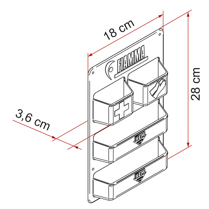Organizador para puerta baño cassette Fiamma Kassett 3