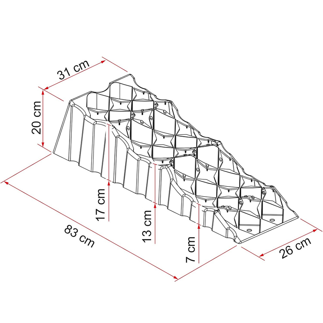Kit niveladores Fiamma Premium para alta carga con 3 alturas y bolso de transporte 5ton 5
