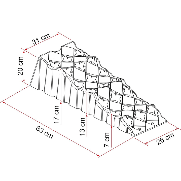 Kit niveladores Fiamma Premium para alta carga con 3 alturas y bolso de transporte 5ton 5