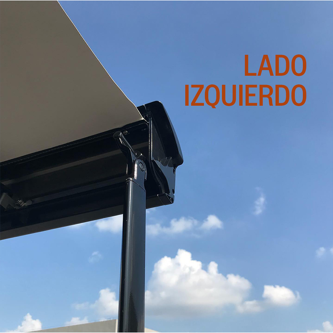 Repuesto izquierdo toldo guía para pata de apoyo negra (unitario) 1