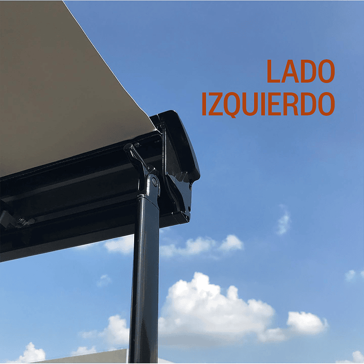 Repuesto izquierdo toldo guía para pata de apoyo negra (unitario) 1