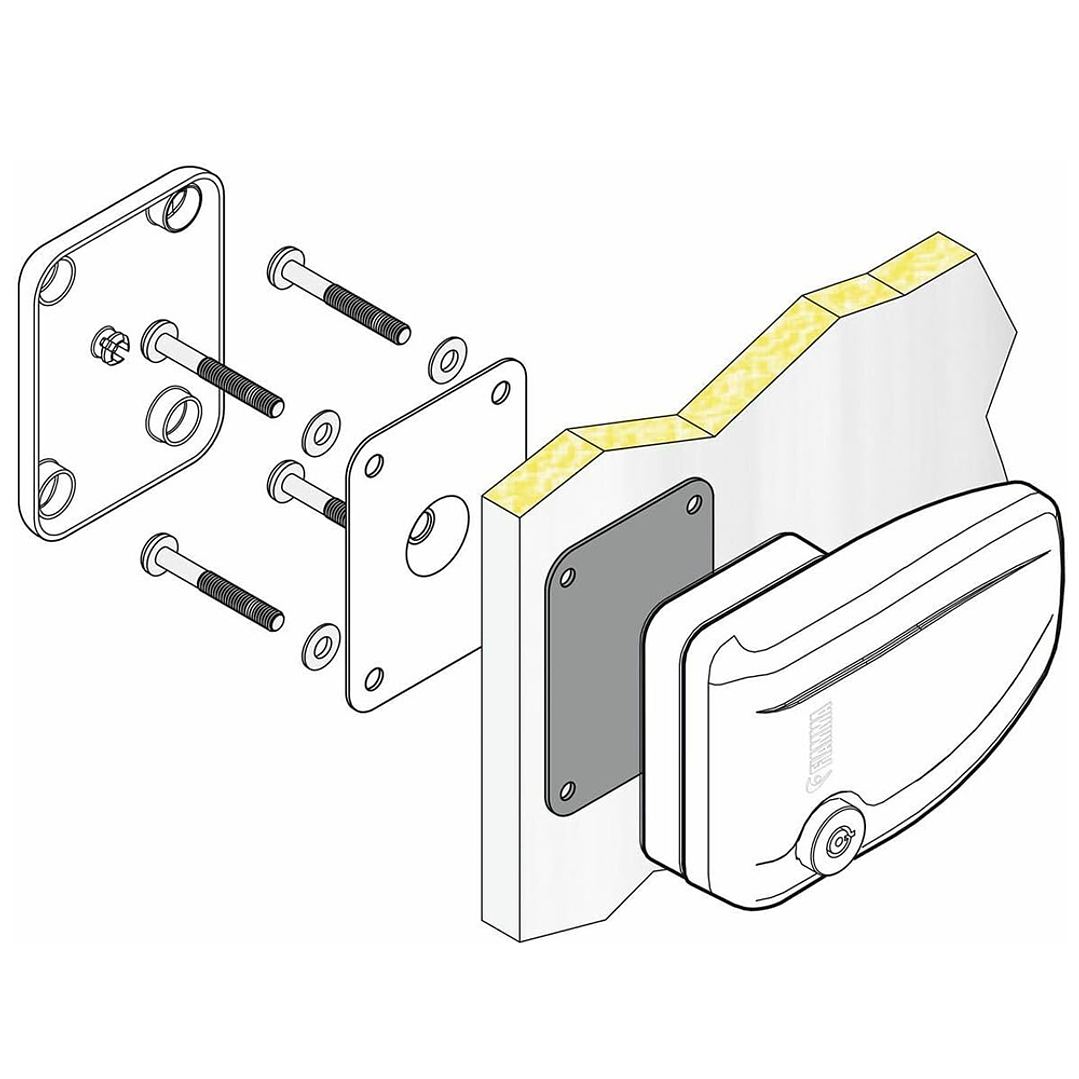 Set de 3 Cerraduras Fiamma Safe Door Frame misma llave 7