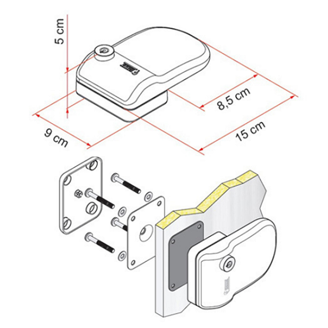 Set de 3 Cerraduras Fiamma Safe Door Frame misma llave 3