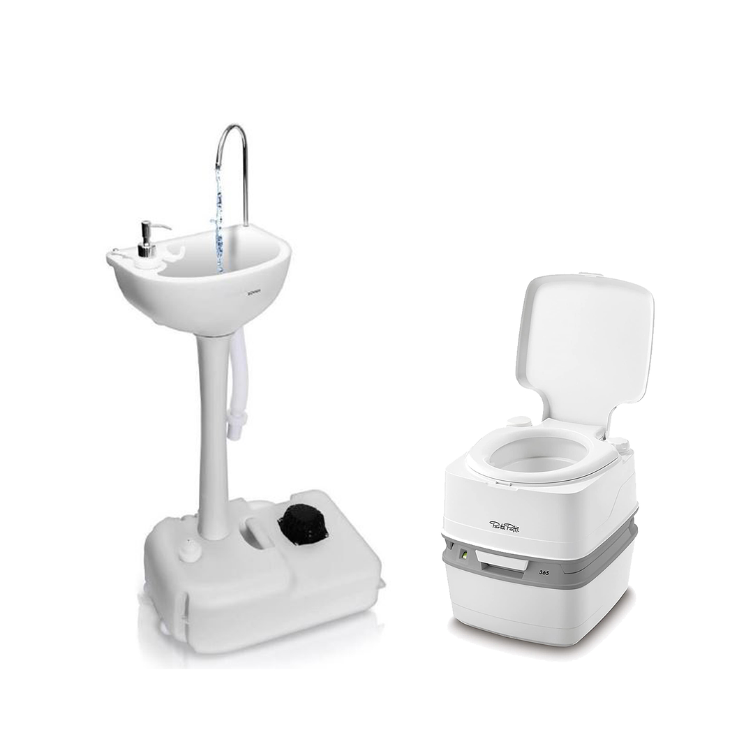 Conjunto de Baño Portátil Thetford 21L + Lavamanos Portátil ViveCampers 1
