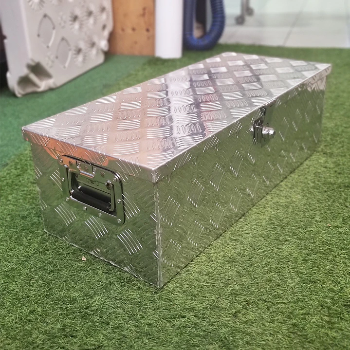 Caja de aluminio diamantado cerradura con llave 6