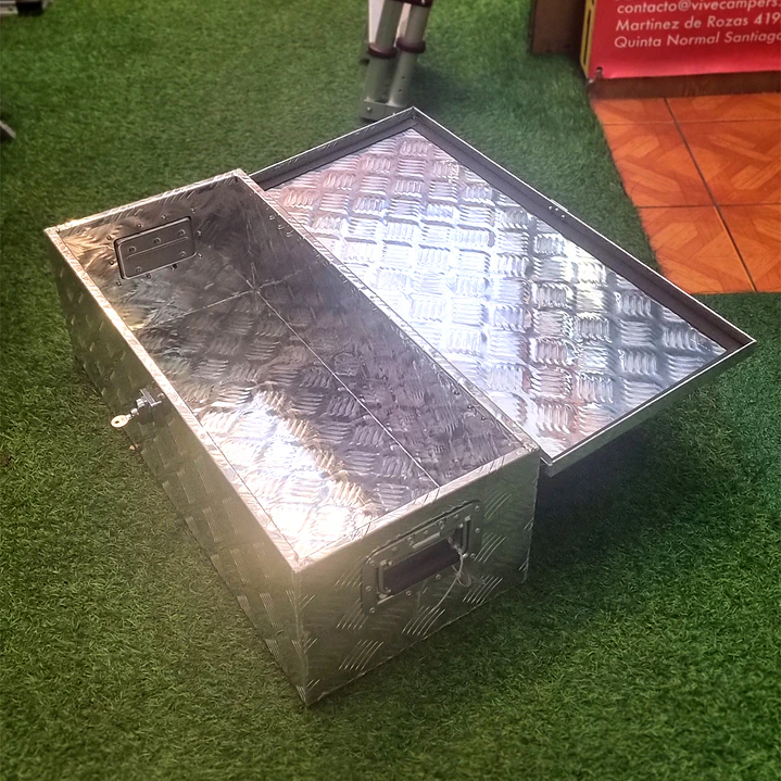Caja de aluminio diamantado cerradura con llave 7
