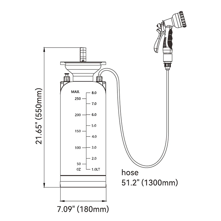 [PREVENTA] Ducha portátil con estanque plegable 8 litros 8