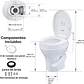 Baño Seaflo descarga gravedad a pedal incluye rociador para casa rodante - Miniatura 6