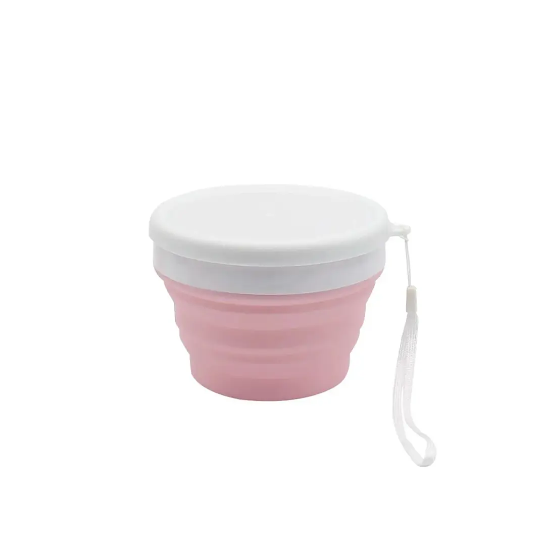 Bowl rosado plegable pequeño con tapa 550ml 1