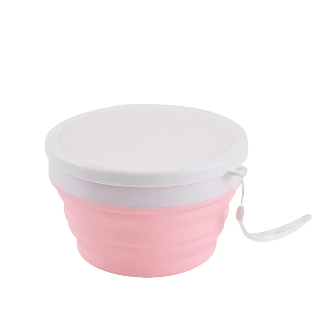 Bowl rosado plegable grande con tapa 950ml 1