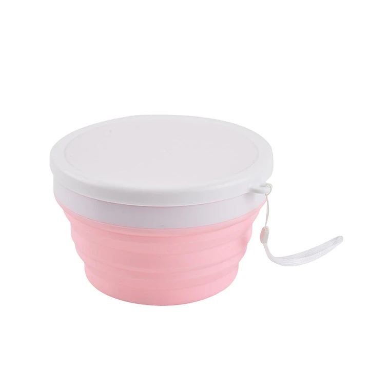 Bowl rosado plegable grande con tapa 950ml 1