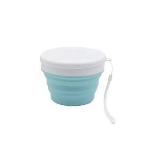 Bowl celeste plegable pequeño con tapa 550ml