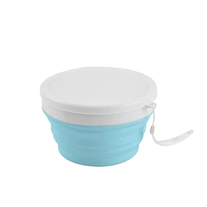 Bowl celeste plegable grande con tapa 950ml