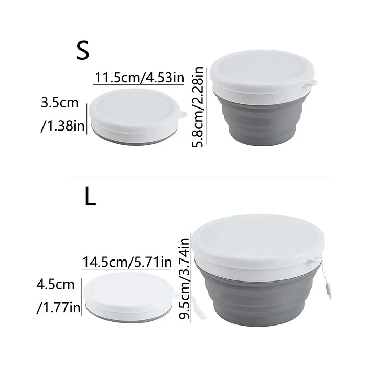 Pack 2 bowls plegables gris el segundo gratis 3