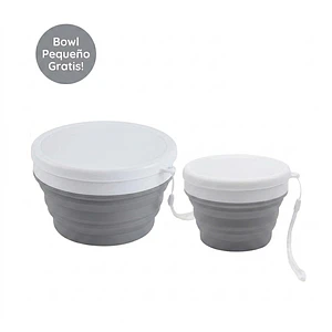 Pack 2 bowls plegables gris el segundo gratis