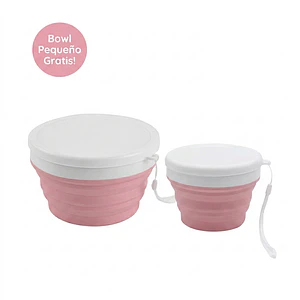 Pack 2 bowls plegables rosado el segundo gratis