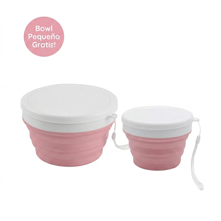 Pack 2 bowls plegables rosado el segundo gratis 1