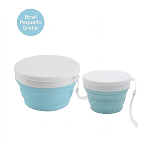 Pack 2 bowls plegables celeste el segundo gratis