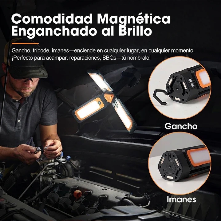 Lámpara LED telescópica portátil con batería recargable de litio 5
