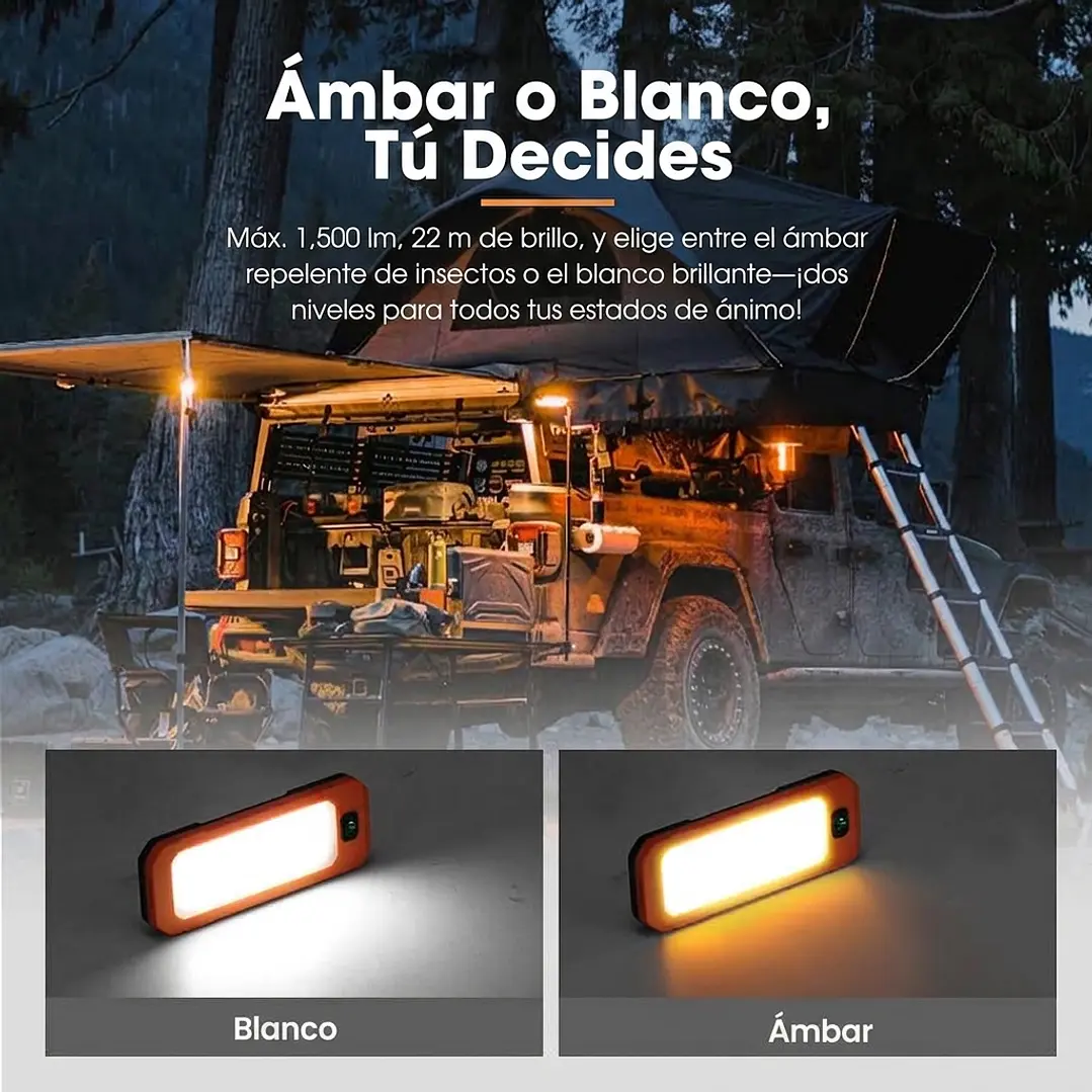 Lámpara LED telescópica portátil con batería recargable de litio 7