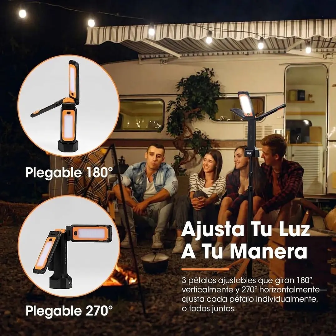 Lámpara LED telescópica portátil con batería recargable de litio 4