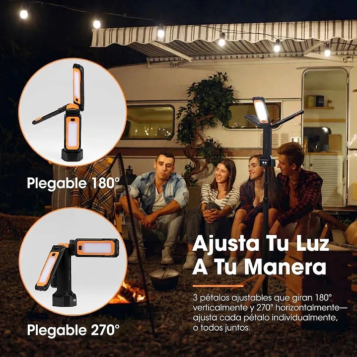 Lámpara LED telescópica portátil con batería recargable de litio 4