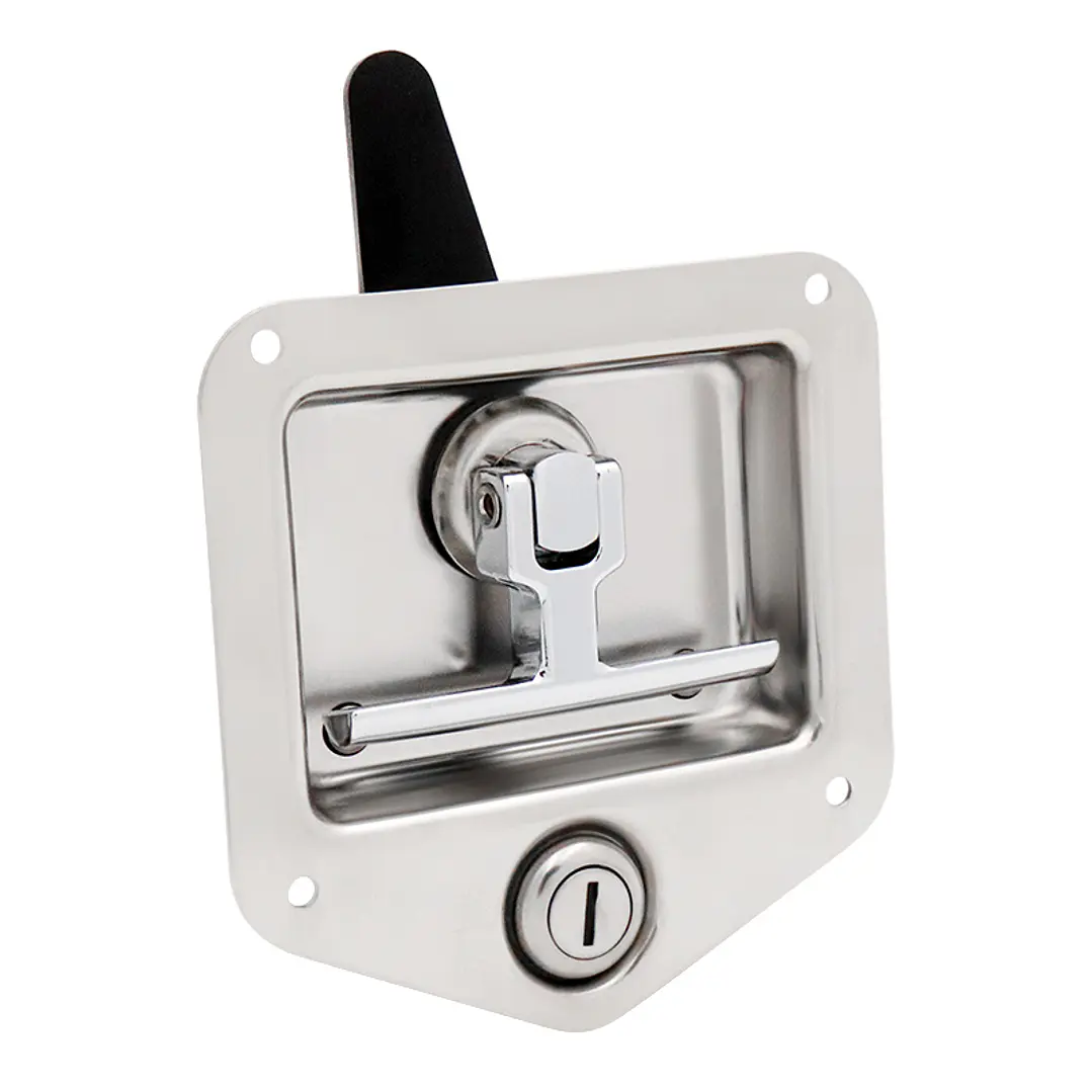 Cerradura acero inoxidable con tirador en T y llave 1