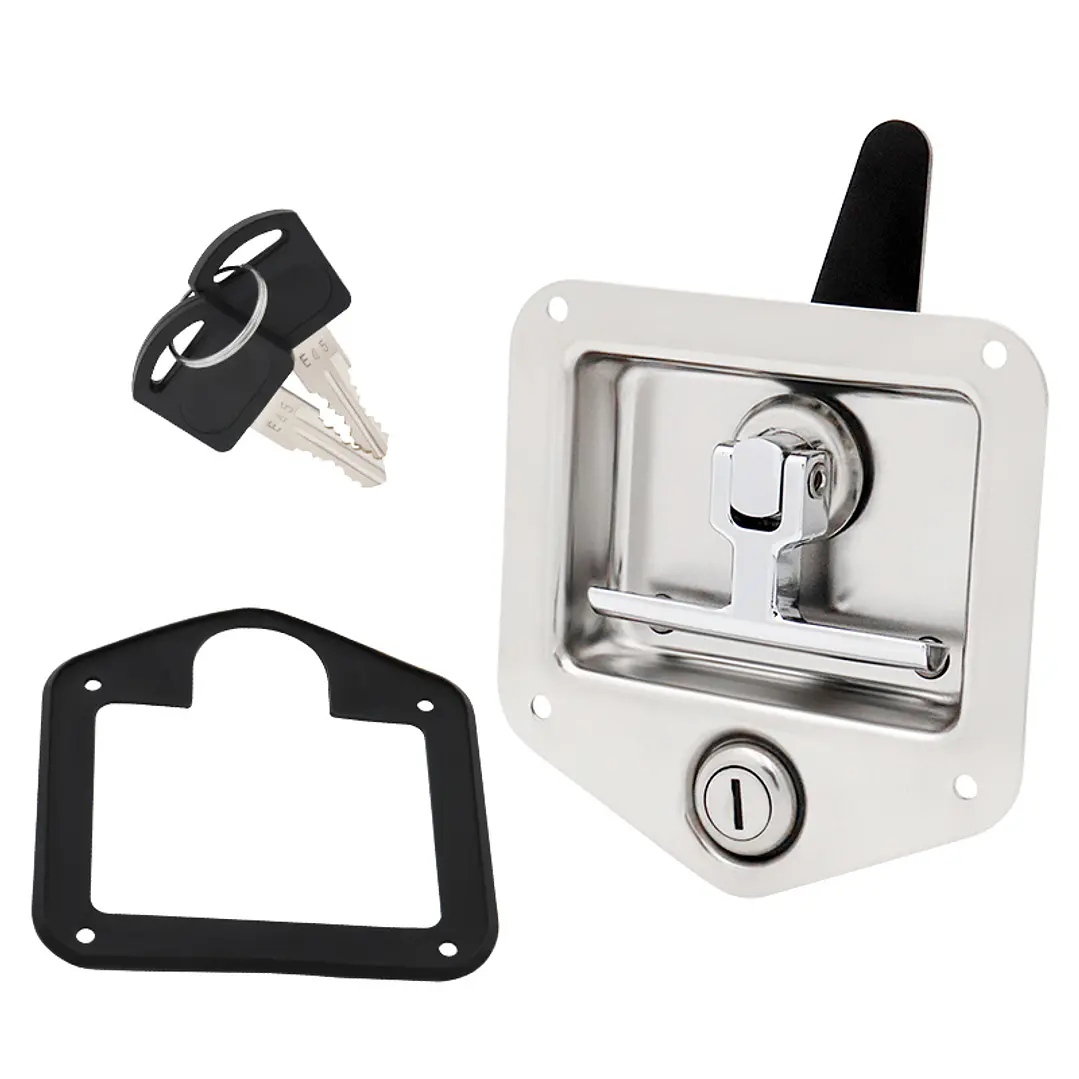 Cerradura acero inoxidable con tirador en T y llave 3