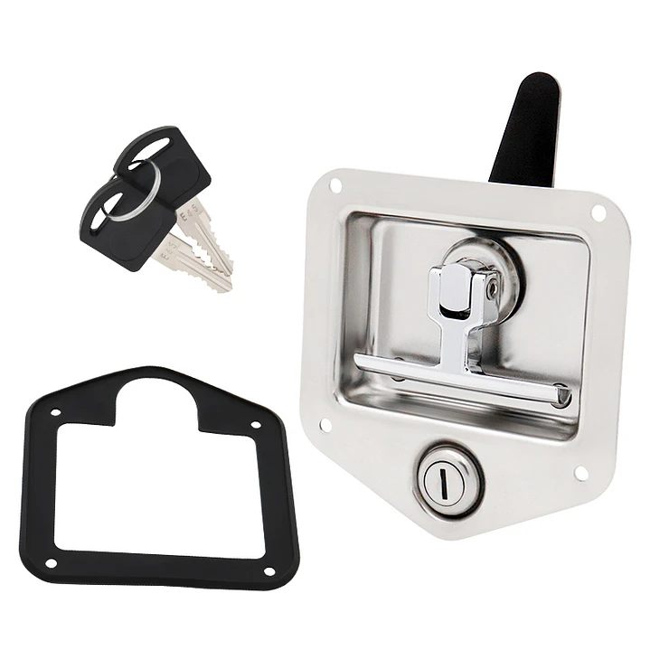 Cerradura acero inoxidable con tirador en T y llave 3