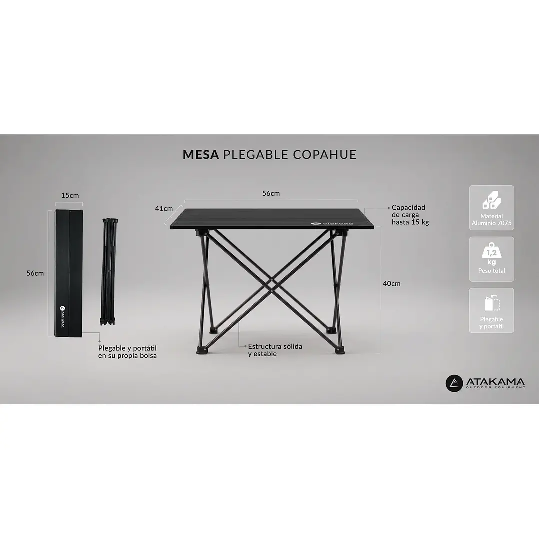 Mesa Plegable para Camping 56x40cm 5