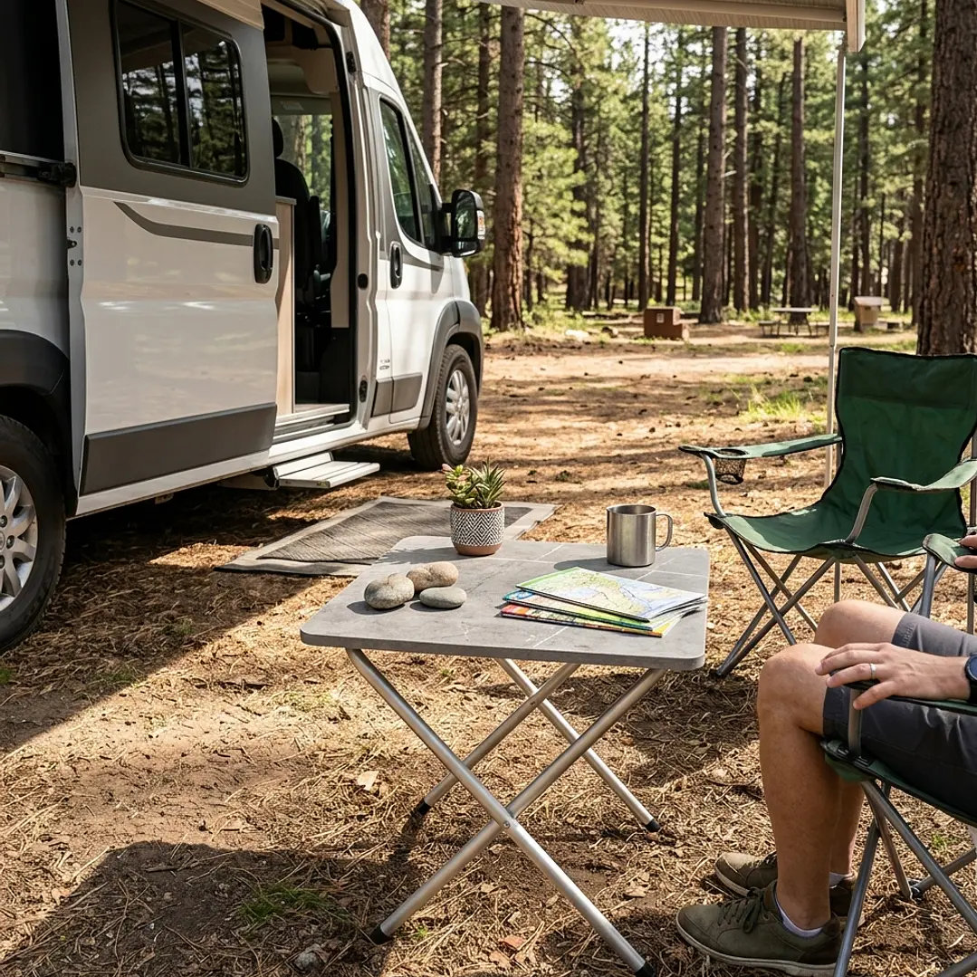 Mesa plegable de centro para camping 50x40cm ultraliviana 2