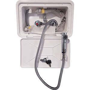 Ducha exterior blanca para casa rodante, carro offroad, motorhome