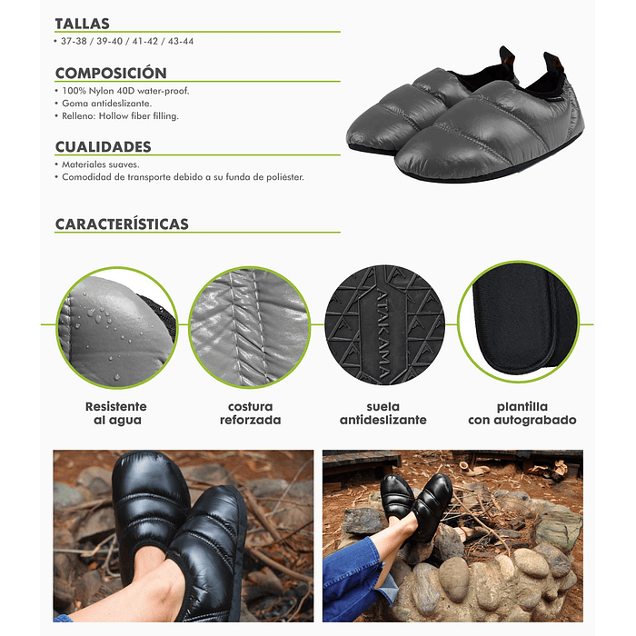 Pantuflas Atakama Futaleufú Negro 6